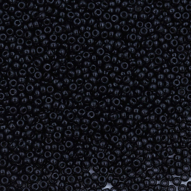 11SM109R: 11-0401R Miyuki Seed Bead 11/0 Black Opaque - 25GM