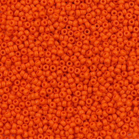 11SM134R: 11-0406R Miyuki Seed Bead 11/0 Orange Opaque - 25GM