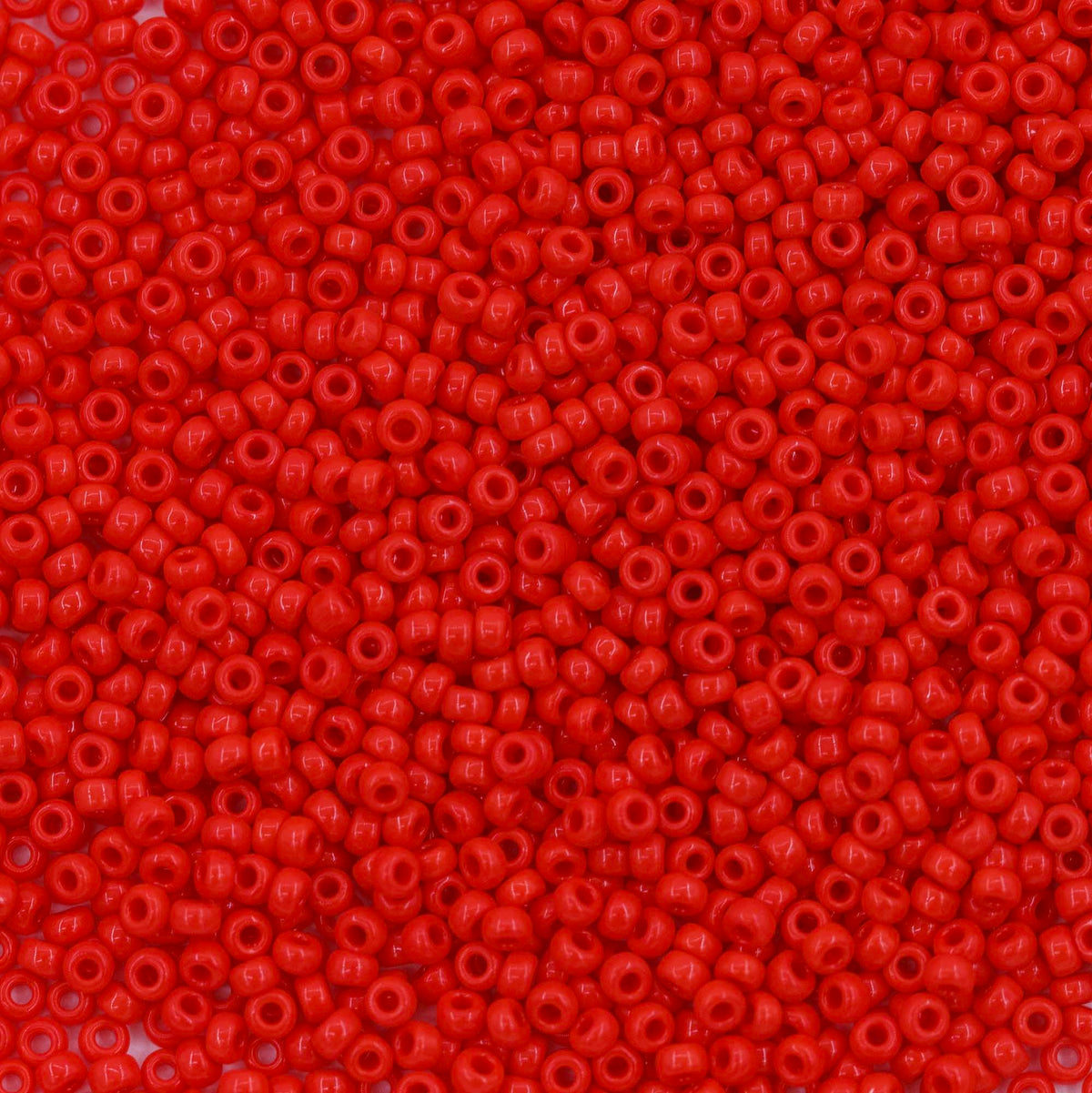 11SM142R: 11-0407R Miyuki Seed Bead 11/0 Red Vermillion Opaque - 25GM