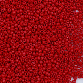 11SM144R: 11-0408R Miyuki Seed Bead 11/0 Red Opaque - 25GM