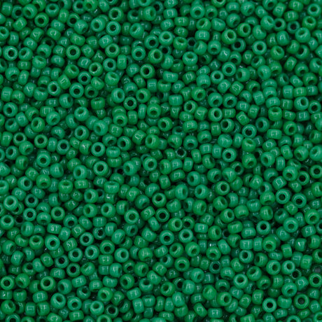 11SM182R: 11-0411R Miyuki Seed Bead 11/0 Green Pea Opaque - 25GM