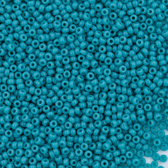11SM185R: 11-0412R Miyuki Seed Bead 11/0 Turquoise Green Opaque - 25GM