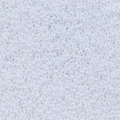 11SM312R: 11-0420R Miyuki Seed Bead 11/0 White Pearl Opaque Luster - 25GM
