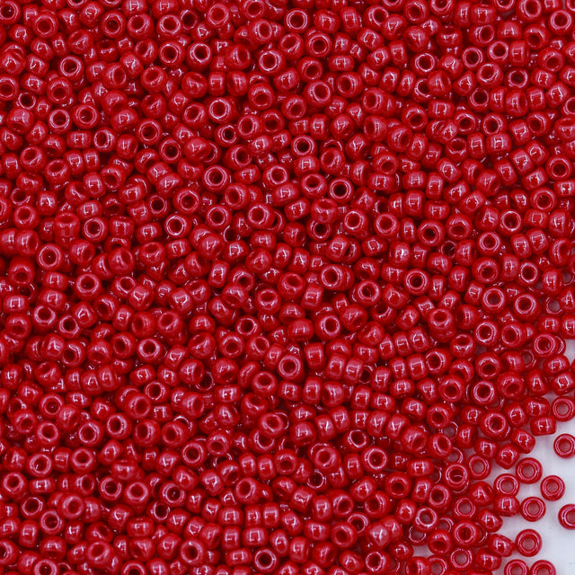 11SM344R: 11-0426R Miyuki Seed Bead 11/0 Red Opaque Luster - 25GM
