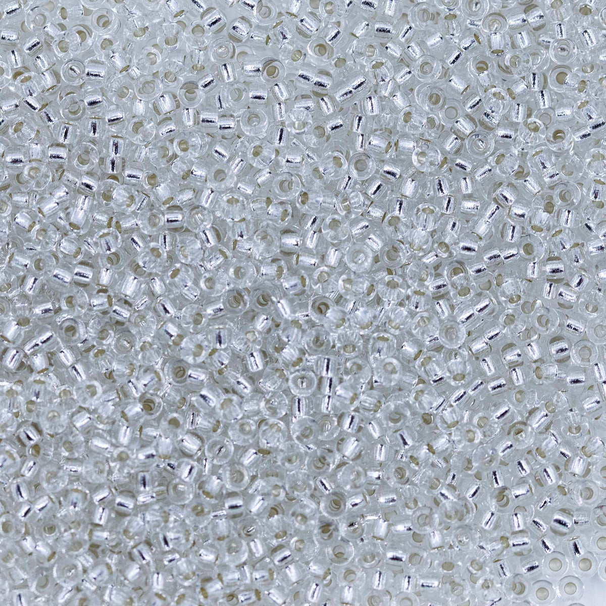 11SM412R: 11-0001R Miyuki Seed Bead 11/0 Crystal Silver Lined - 25GM