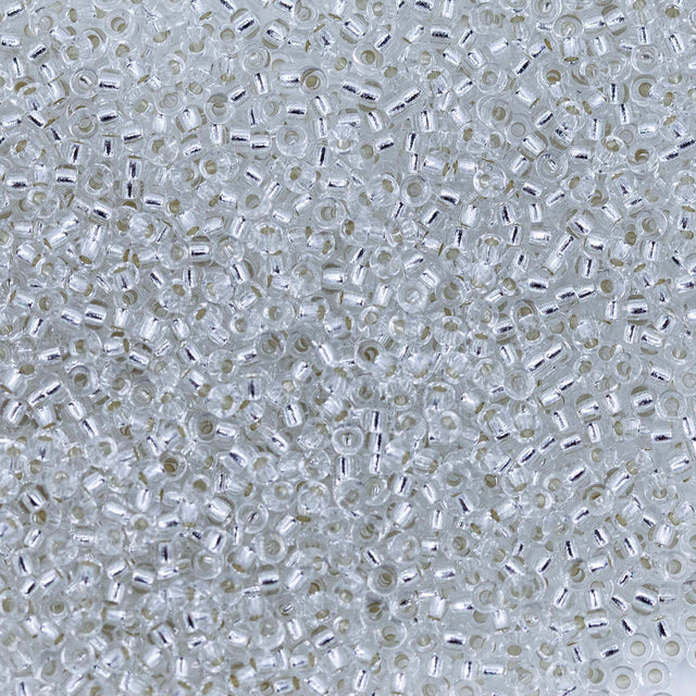 11SM412R: 11-0001R Miyuki Seed Bead 11/0 Crystal Silver Lined - 25GM