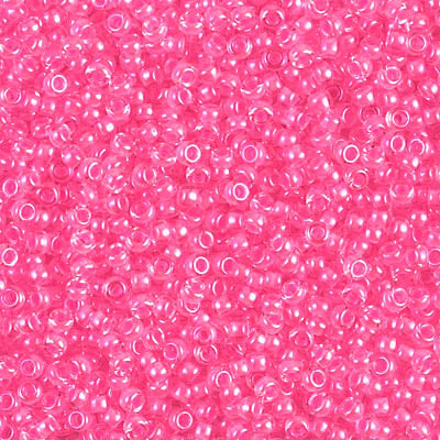 Miyuki Japanese Seed Bead 11/0 Luminous Neon Lined Cotton Candy - 250GM