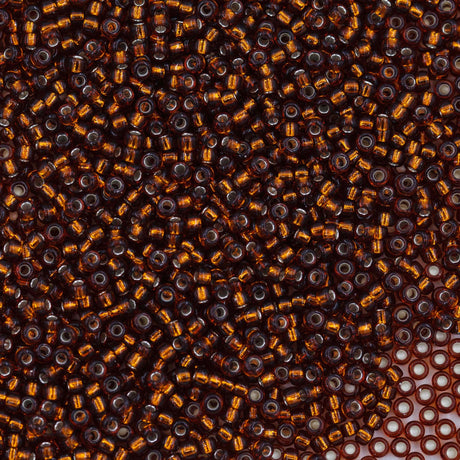 11SM456R: 11-0005R Miyuki Seed Bead 11/0 Dk Topaz Silver Lined - 25GM
