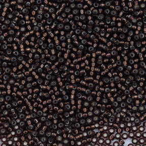 11SM458R: 11-0029R Miyuki Seed Bead 11/0 Root Beer Silver Lined - 25GM