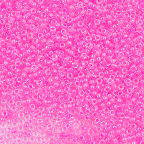 11SM791-LMR: 11-4299R Miyuki Seed Bead 11/0 Luminous Neon Lined Cotton Candy - 25GM