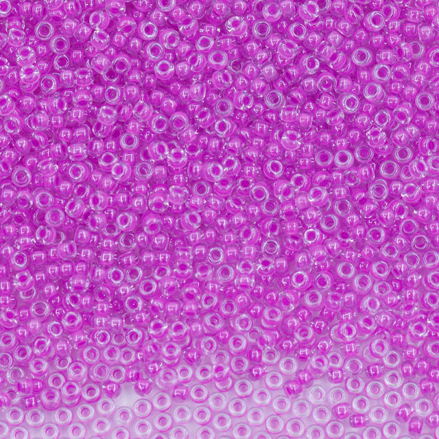 11SM797-LMR: 11-4303R Miyuki Seed Bead 11/0 Luminous Neon Lined  Plum Crazy - 25GM