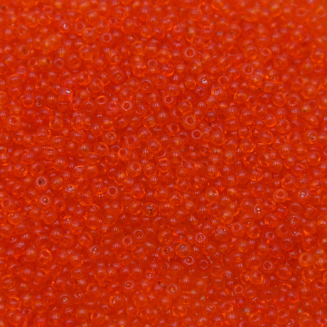 11SV100-35: Vintage Venetian Seed Bead Tr Reddish Orange 11/0