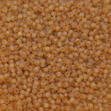 11SV100-38: Vintage Venetian Seed Bead Tr Dark Brownish Orange 11/0