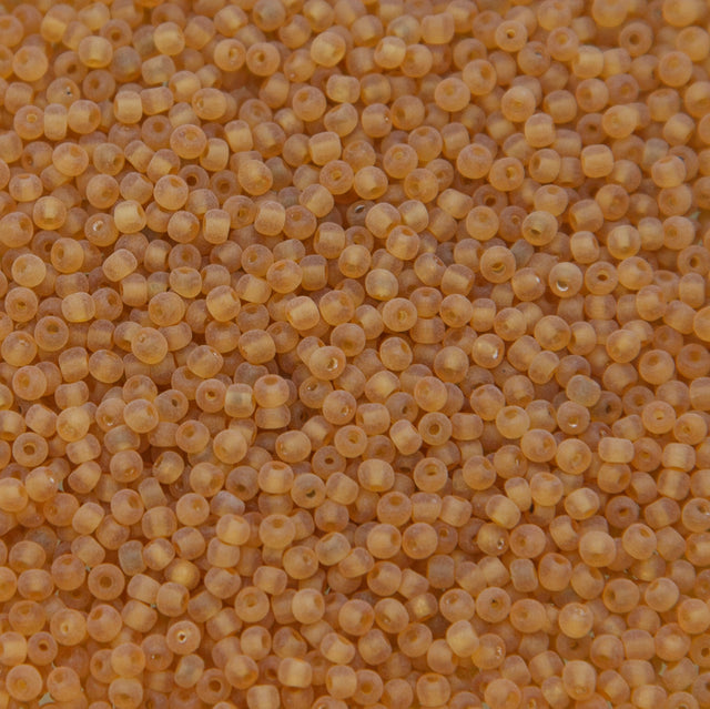 11SV100-38: Vintage Venetian Seed Bead Tr Dark Brownish Orange 11/0
