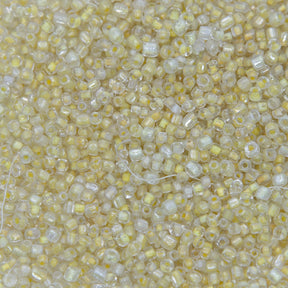 11SV100-49: Vintage Venetian C/L Yellow W Crystal 11/0