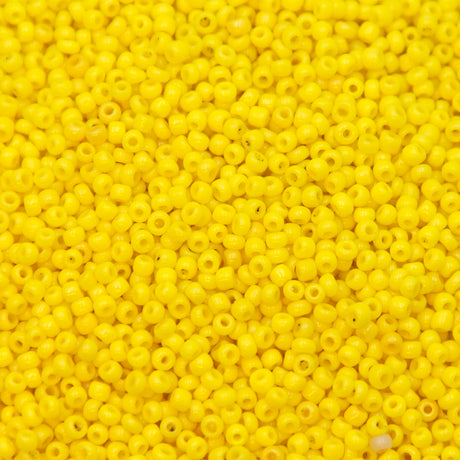 11SV122-4: Vintage Venetian Seed Bead Opaque Yellow #4 11/0 - 500 Grams