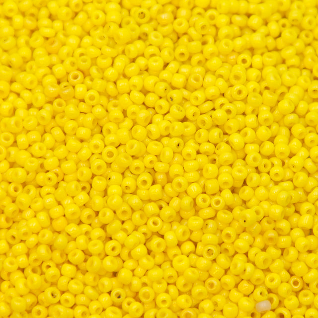11SV122-4: Vintage Venetian Seed Bead Opaque Yellow #4 11/0 - 500 Grams