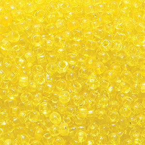 11SV222-3QR: Vintage Venetian Transparent Yellow #3 Square Hole 11/0 50 Gram Bag