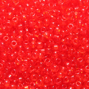 11SV236-2Q: Vintage Venetian Transparent Red Orange #2 SQ Hole 11/0 500 Grams