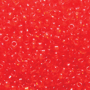 11SV236-2QR: Vintage Venetian Transparent Red Orange #2 Square Hole 11/0 50 Gram Bag