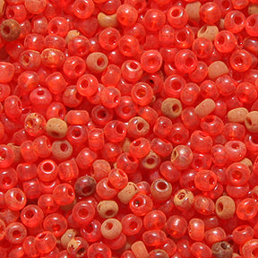 11SV236-2U: Vintage Venetian Transparent Frosted Red Orange Mix 11/0 500 Grams