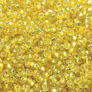 11SV424-QR: Vintage Venetian SIL-Line Yellow #3 Square Hole 11/0 150 Gram Bag