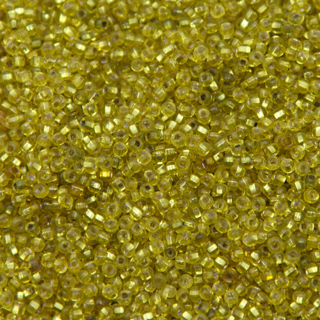 11SV426-Q: VIN VEN S/L Green Yellow #3 SQ Hole 11/0 500GM