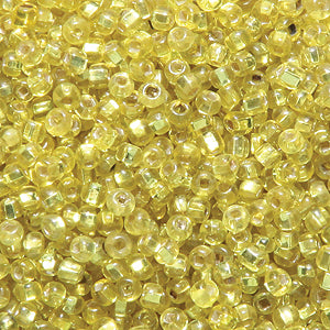 11SV426-QR: Vintage Venetian SIL-Line Green Yellow #3 Square Hole 11/0 150 Gram Bag