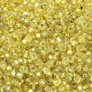 11SV426-Q: Vintage Venetian S/L Green Yellow #3 SQ Hole 11/0 500 Grams