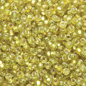 11SV427-2R: Vintage Venetian SIL-Line Green Yellow #2 Square Hole 11/0 150 Gram Bag