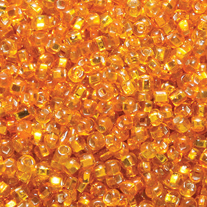 11SV434-9QR: Vintage Venetian SIL-Line Orange #9 Square Hole 11/0 50 Gram Bag