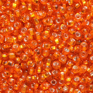 11SV435-3: Vintage Venetian S/L Orange #3 SQ Hole 11/0 500 Grams