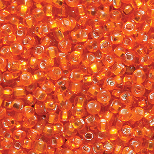 11SV435-3R: Vintage Venetian SIL-Line Orange #3 Square Hole 11/0 50 Gram Bag