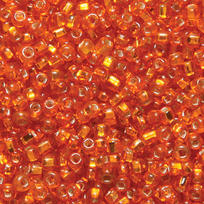 11SV435-5QR: Vintage Venetian SIL-Line Orange #5 Square Hole 11/0 50 Gram Bag
