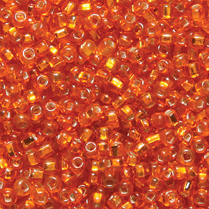 11SV435-5QR: Vintage Venetian SIL-Line Orange #5 Square Hole 11/0 50 Gram Bag