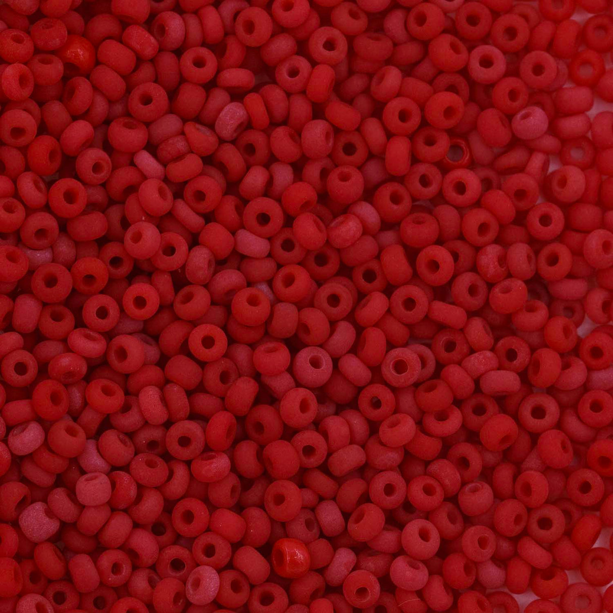 11SV8445-15M: Antique Venetian 11/0 Seed Bead Frosted Translucent Red #15 - 10 Grams