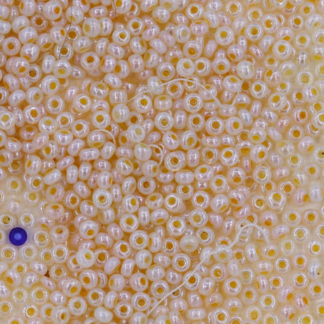 11SV8332-1: Antique Venetian 11/0 Seed Bead Opaline Luster Apricot #1 - 10 Grams