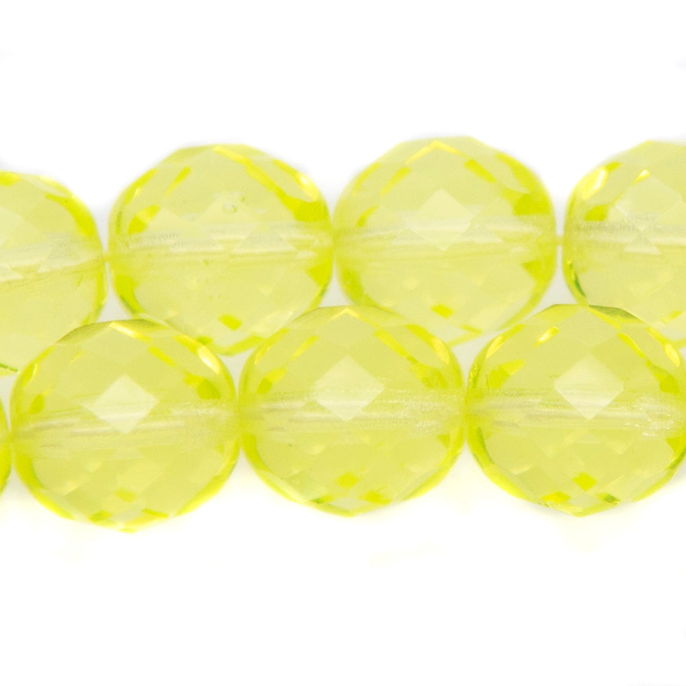 12FC222: Czech Faceted Round Jonquil 12mm 120 Pieces