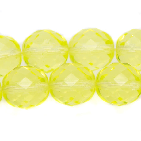 12FC222R: CZ Facet Round Jonquil 12mm-15PC