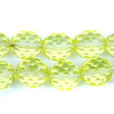 12FC222R: CZ Facet Round Jonquil 12mm-15PC