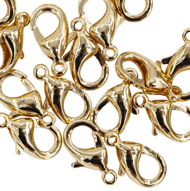 12FI141-G: Lobster Clasp Gold Finish 6.5x12mm 25PC