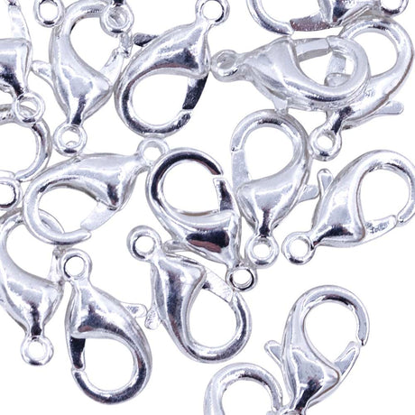 12FI141-S: Lobster Clasp Silver Finish 6.5x12mm 25PC