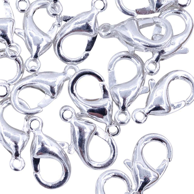 12FI141-S: Lobster Clasp Silver Finish 6.5x12mm 25PC