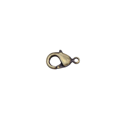 12FI142-AB: USA Made Brass Lobster Clasp Antique Brass 6x12mm 5Pc