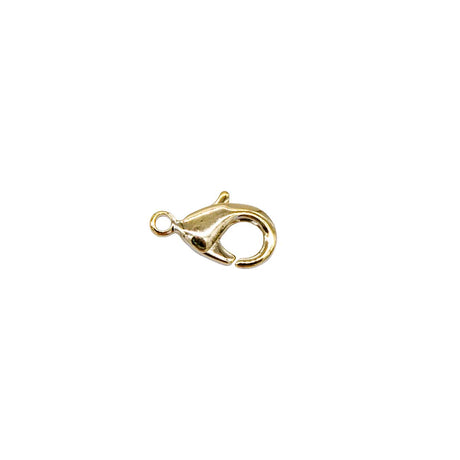 12FI142-G: USA Made Brass Lobster Clasp Gold Finish 6x12mm 5Pc
