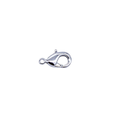 12FI142-IR: USA Made Brass Lobster Clasp Imitation Rhodium 6x12mm 5Pc