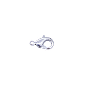 12FI142-S: USA Made Brass Lobster Clasp Silver Finish 6x12mm 5Pc