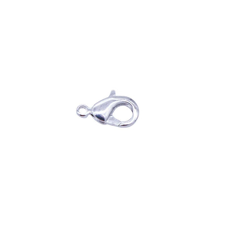 12FI142-S: USA Made Brass Lobster Clasp Silver Finish 6x12mm 5Pc