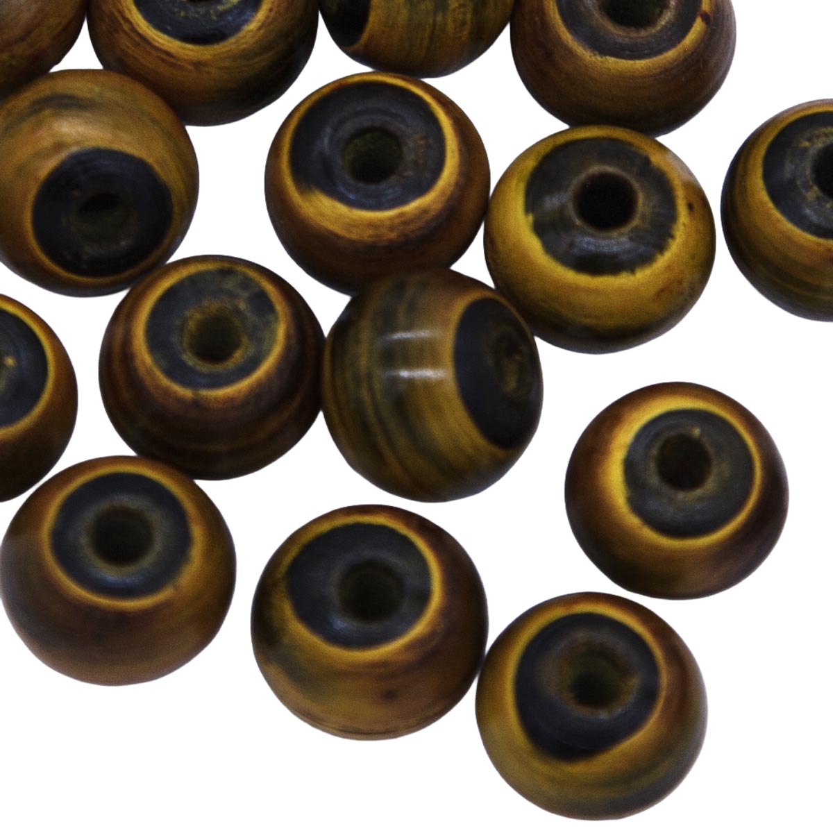 12HR153: Horn Round Burnt 12mm 25 Pieces