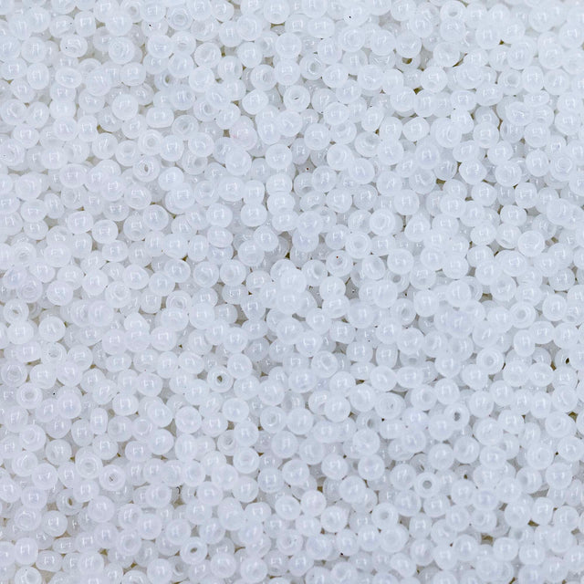 12SB210-L: CZ Seed Bead White Opal 12/0 Loose